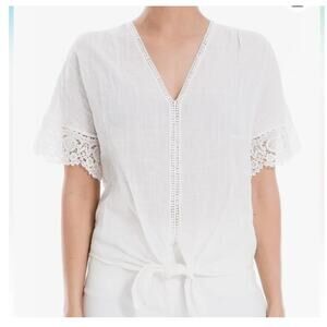 Max Studio Plus Textured Cotton-Rayon Tie-Waist Top Size 1X – Summer Boho Chic